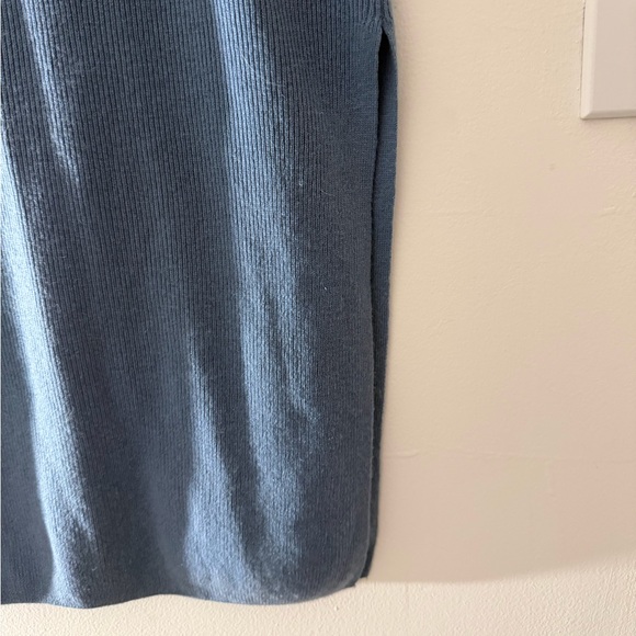 NAADAM Wool Cashmere Blend Off the Shoulder Midi Dress in Slate Blue Size XS - Picture 5 of 16